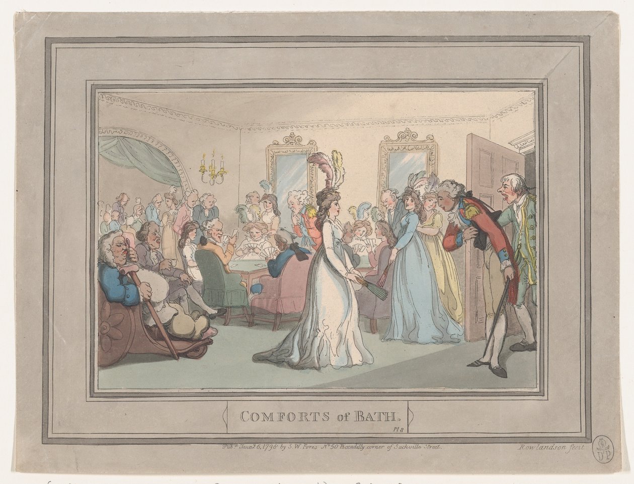 Comodidades de Bath, Placa 8, 6 de enero de 1798 de Thomas Rowlandson