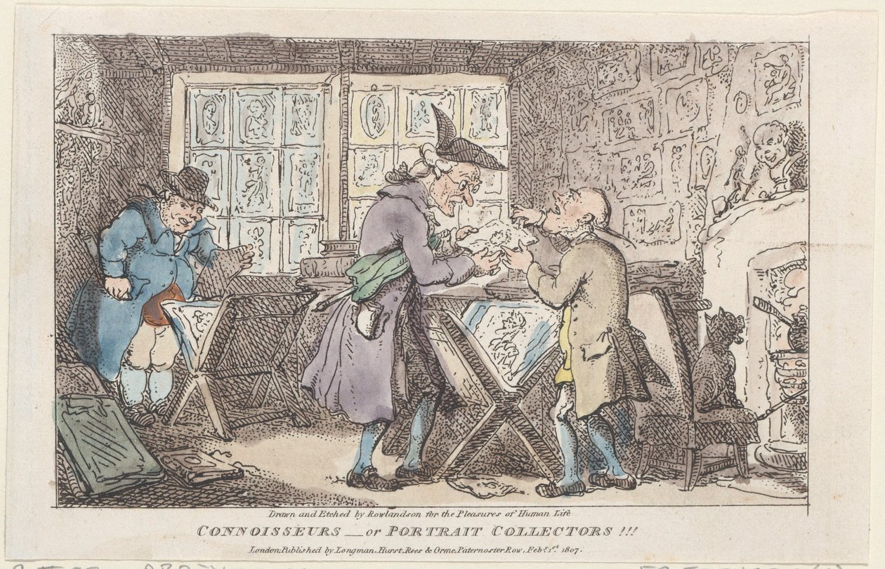 Conocedores o Coleccionistas de Retratos, 1807 de Thomas Rowlandson