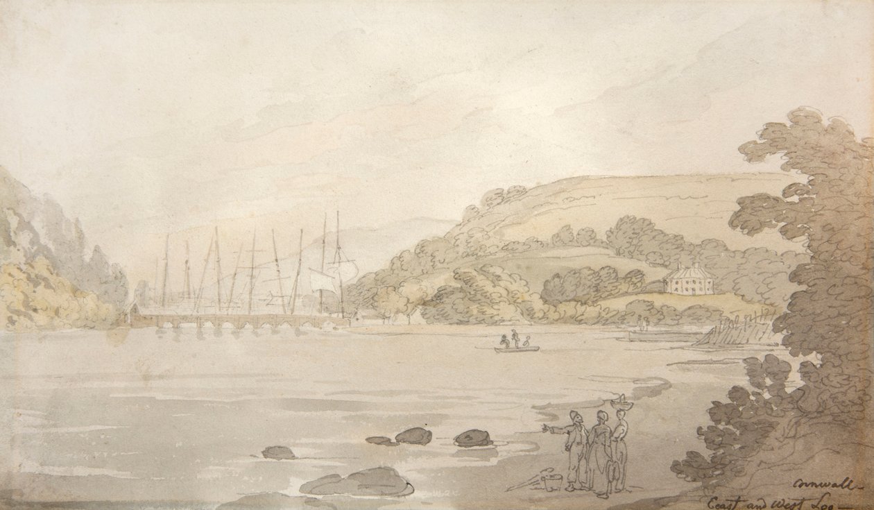 Cornualles, Looe Este y Oeste (acuarela) de Thomas Rowlandson