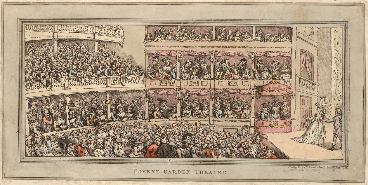 Teatro de Covent Garden, pub. Henry Brookes, 1786 de Thomas Rowlandson