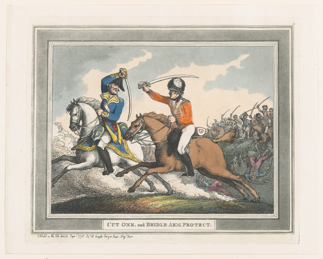 Cortar uno y proteger el brazo con brida, 1 de septiembre de 1798 de Thomas Rowlandson