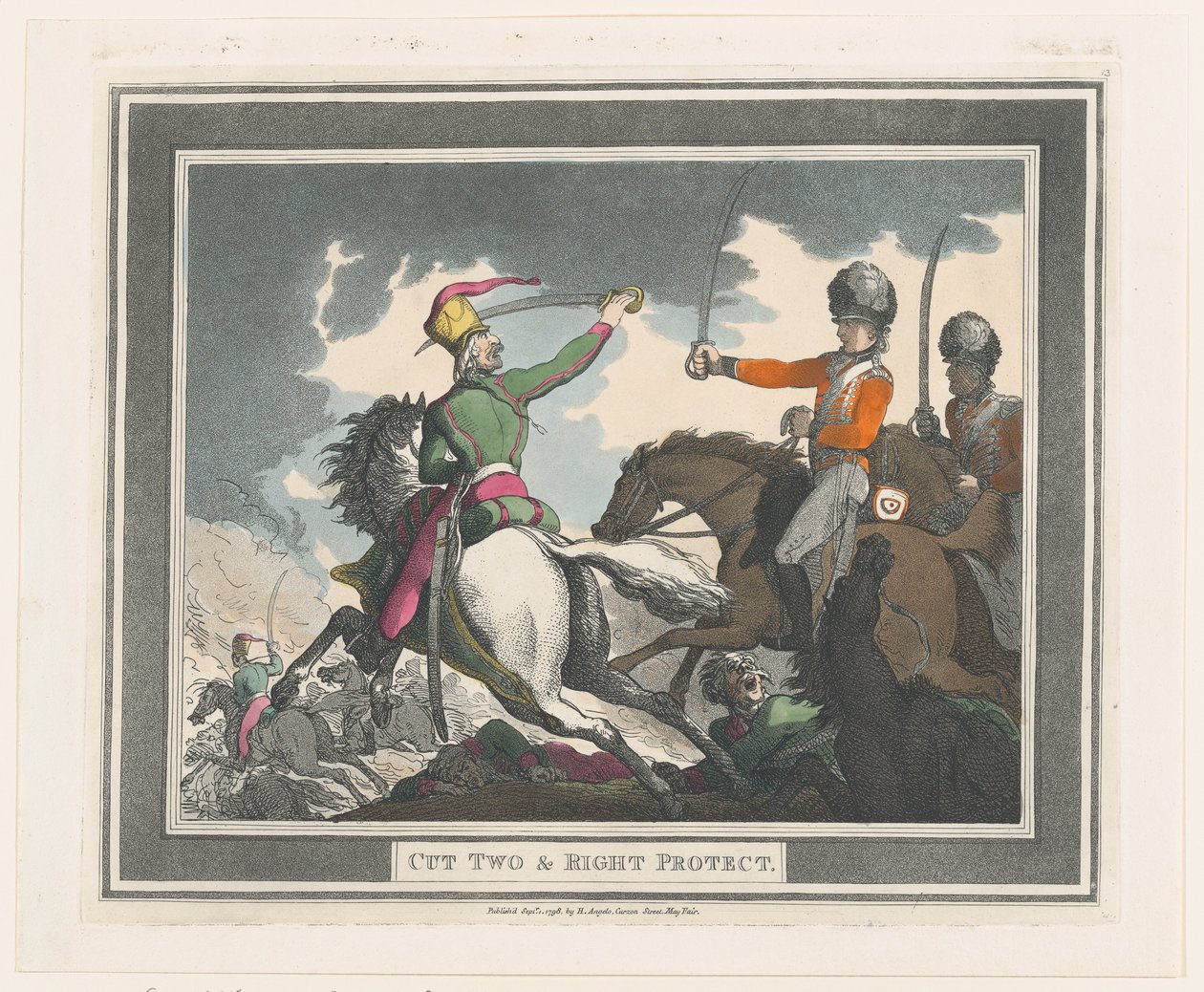 Cortar dos y proteger a la derecha, 1 de septiembre de 1798 de Thomas Rowlandson