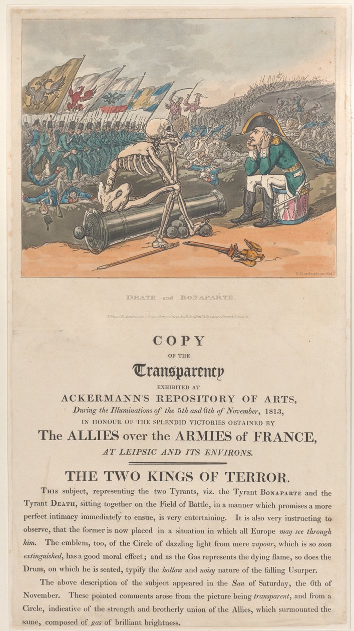 La muerte y Bonaparte, los dos reyes del terror, 1 de enero de 1814 de Thomas Rowlandson