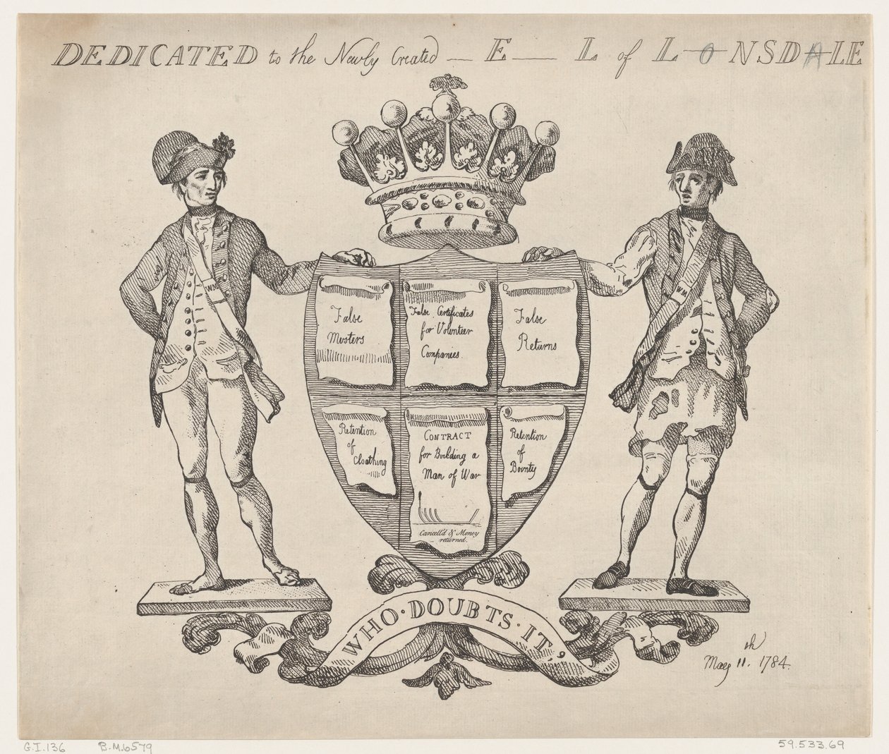 Dedicado al recién creado E-l de L-nsd-le, 11 de mayo de 1784 de Thomas Rowlandson