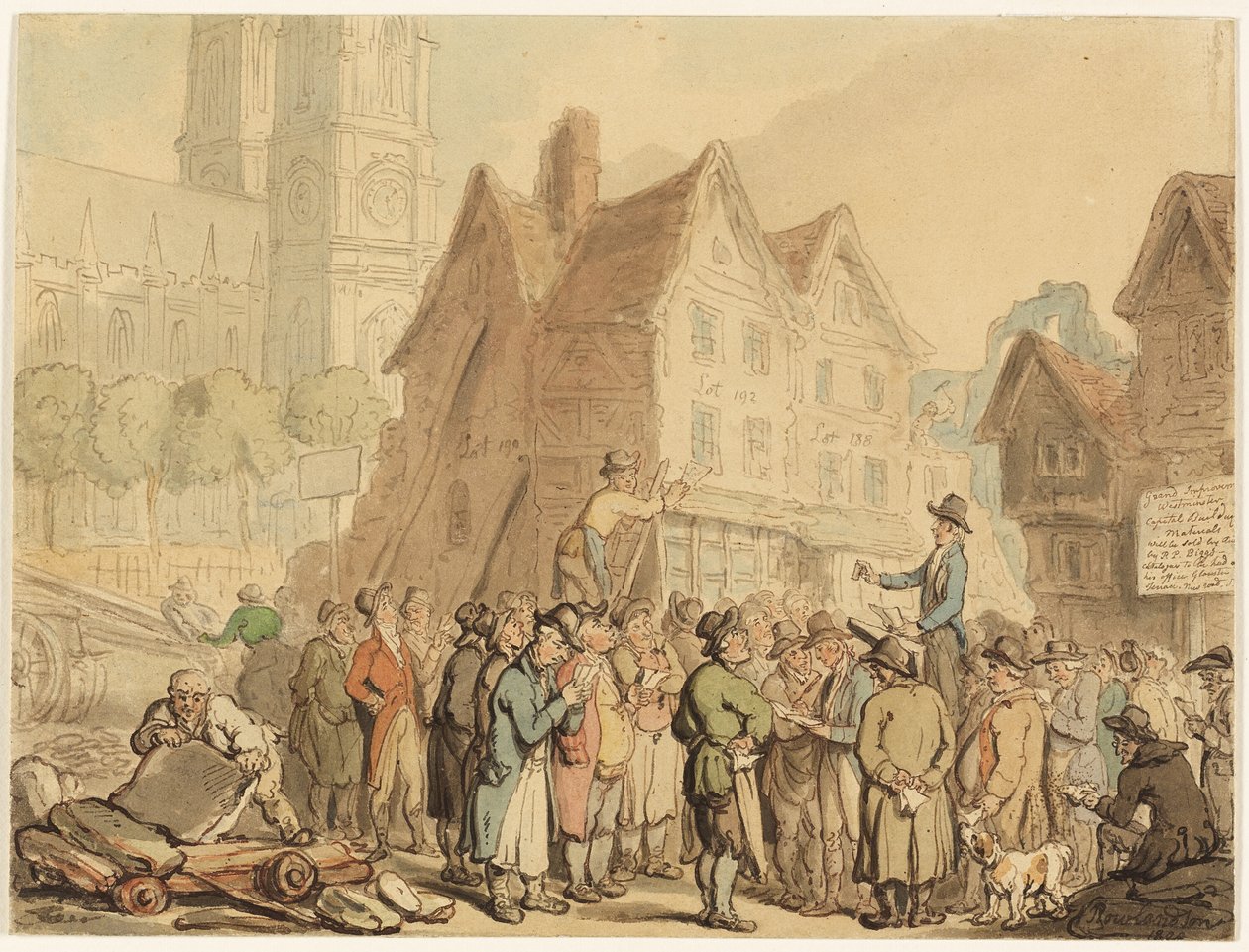 Demolición de casas antiguas al norte de la Abadía de Westminster de Thomas Rowlandson