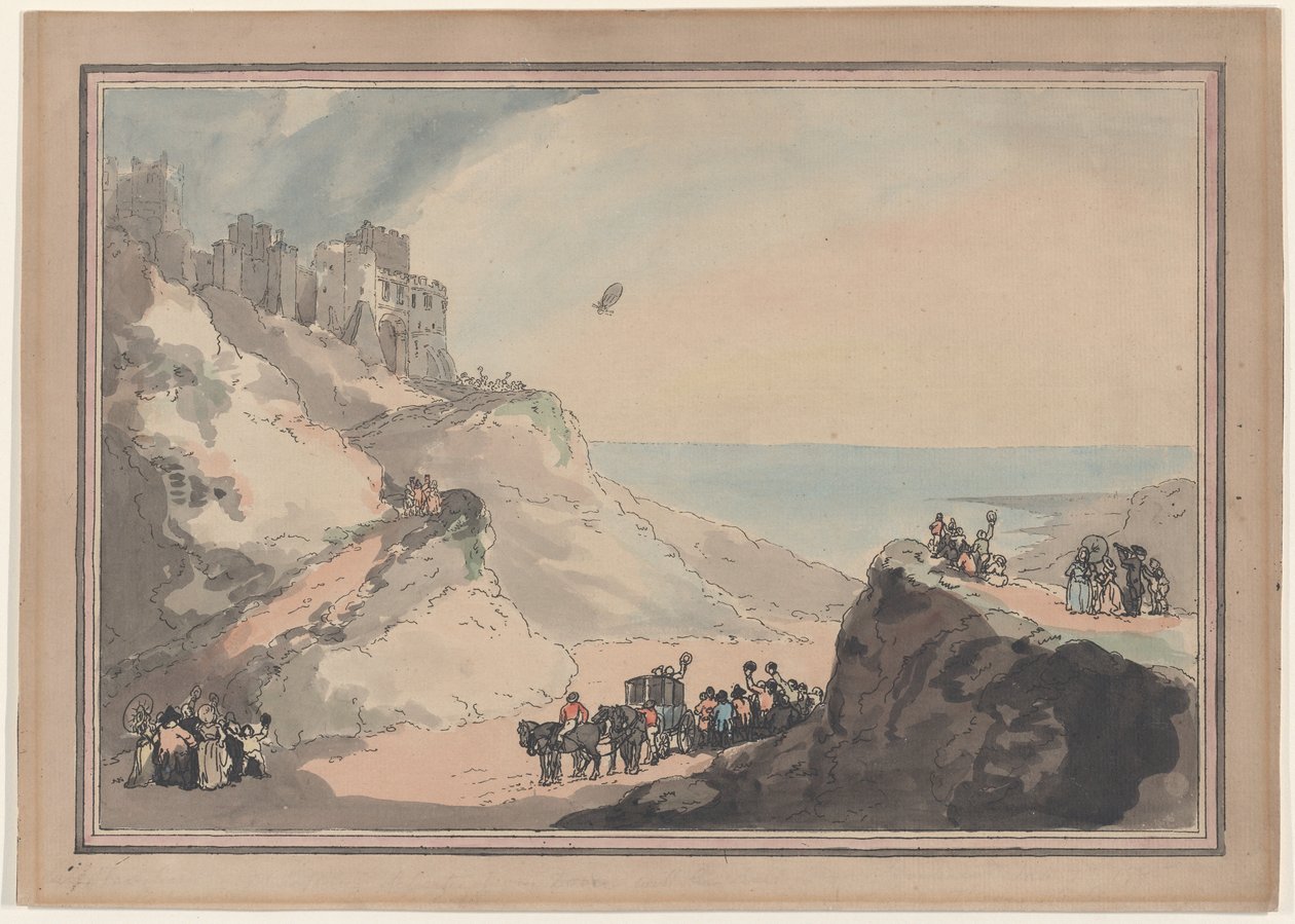 Salida del globo de Blanchard y Jeffries desde Dover, 7 de enero de 1785 de Thomas Rowlandson
