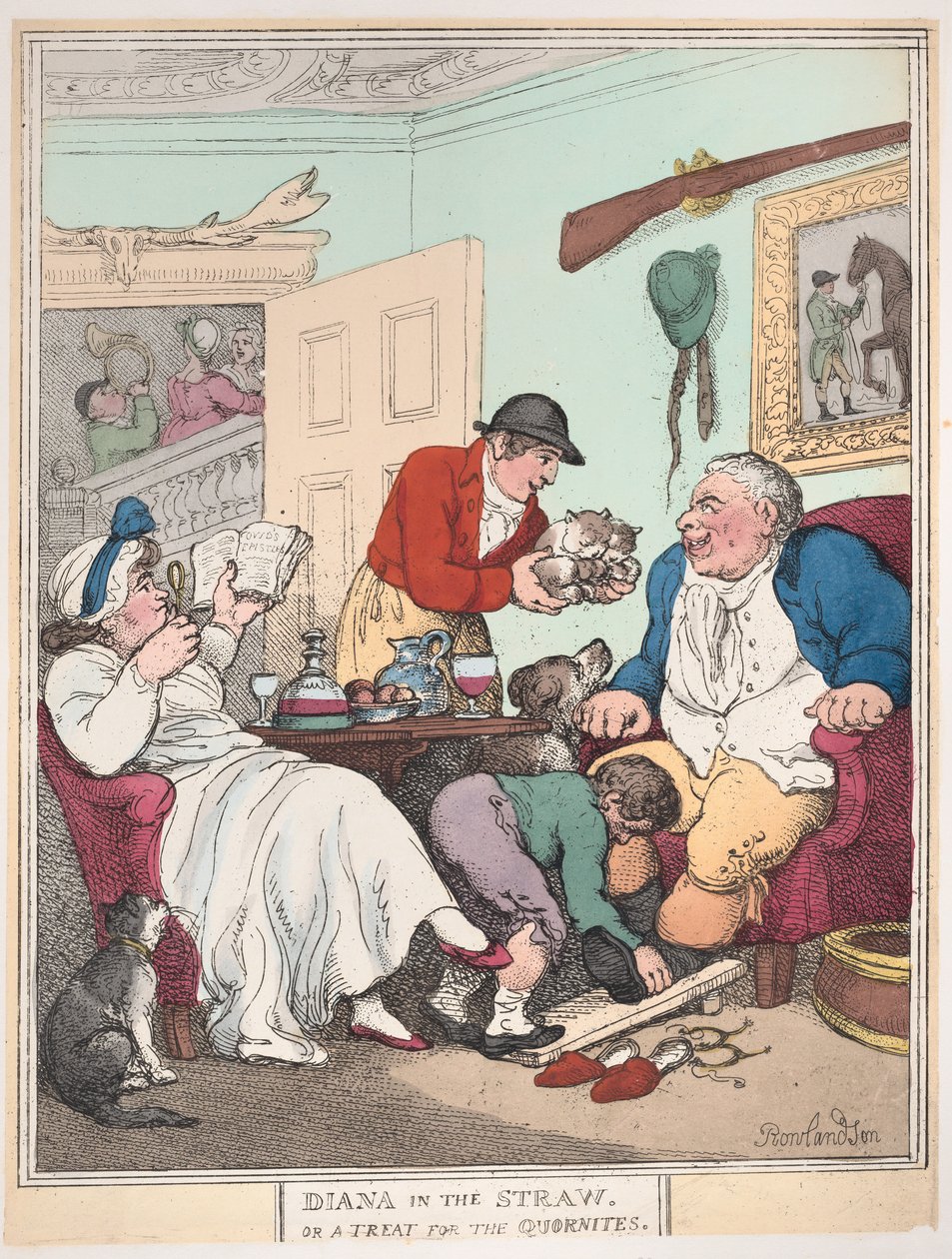Diana en la paja, o Un regalo para los Quornites de Thomas Rowlandson