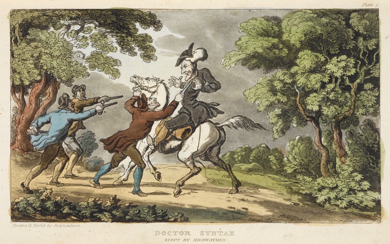 Doctora Sintaxis y salteadores de caminos de Thomas Rowlandson