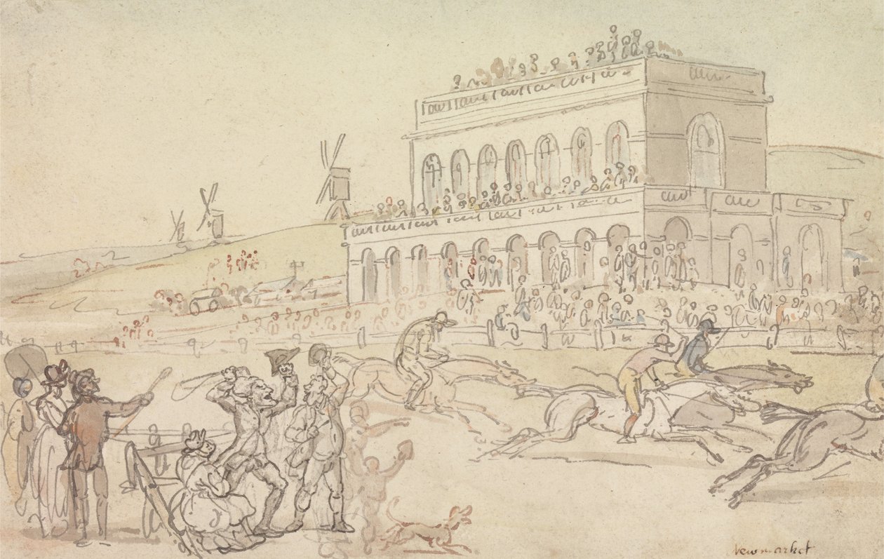 Doctor Syntax pierde su dinero en el hipódromo de York de Thomas Rowlandson