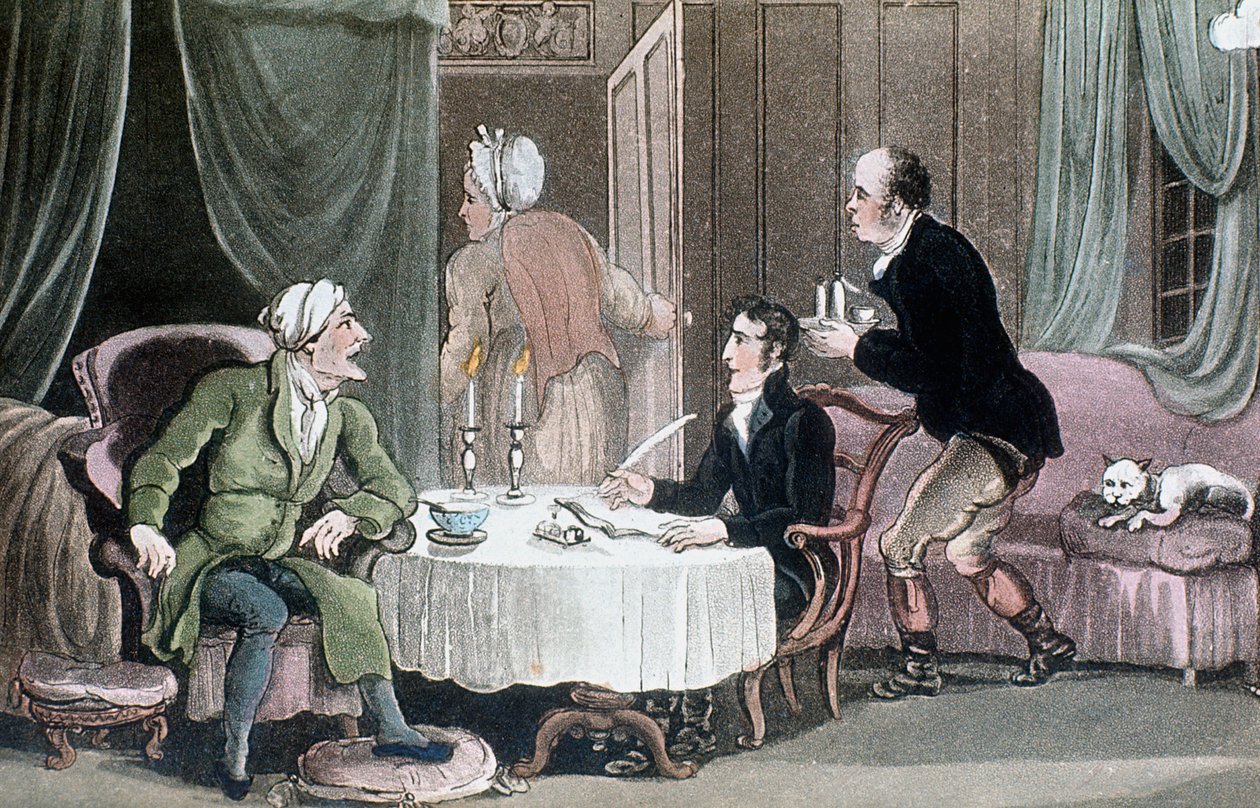 El Doctor Syntax haciendo su testamento, c1816 de Thomas Rowlandson