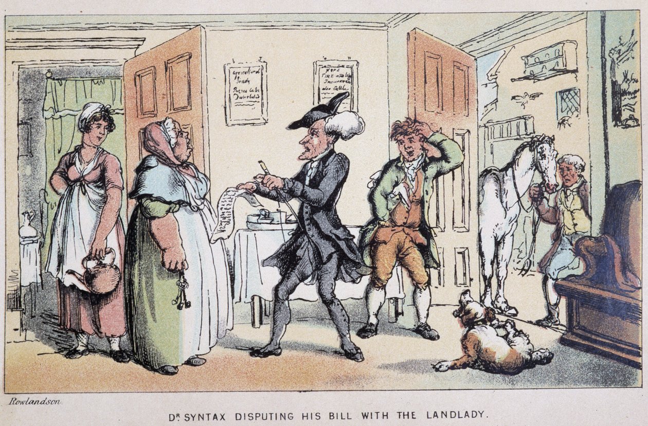 El doctor disputando una cuenta (¿en un hotel?) - en "Doctor Syntax