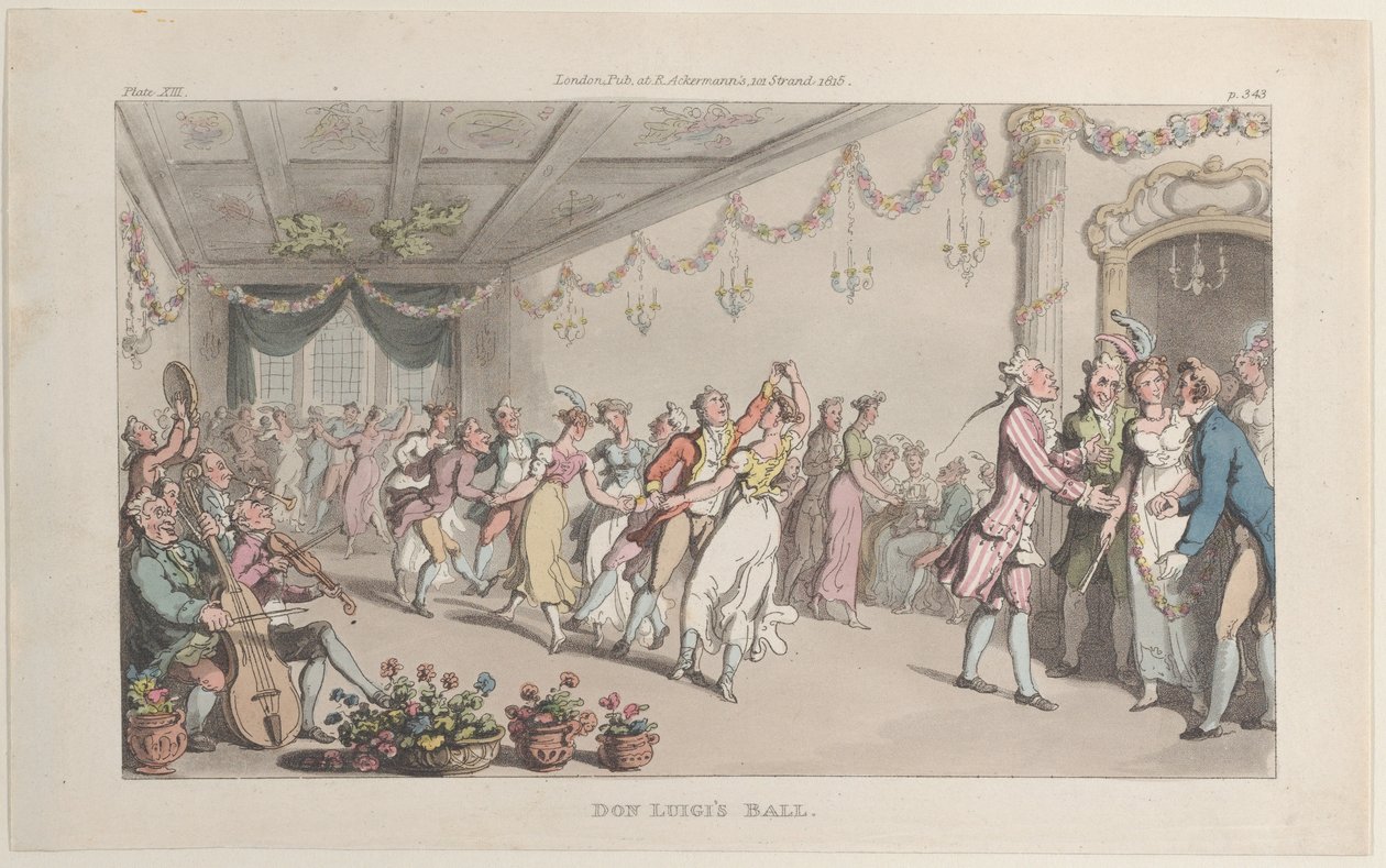 El baile de Don Luigi, de Nápoles y la Campagna Felice: en una serie de cartas, 1 de junio de 1815 de Thomas Rowlandson