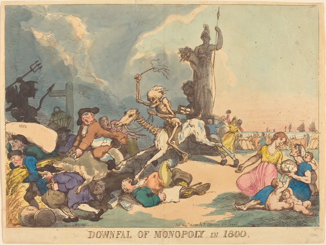 La caída del monopolio en 1800 de Thomas Rowlandson