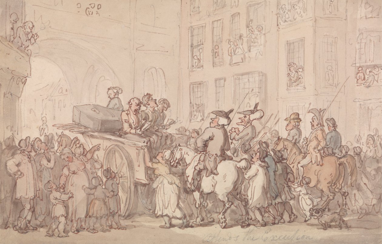 El Dr. Sintaxis asiste a la ejecución de Thomas Rowlandson
