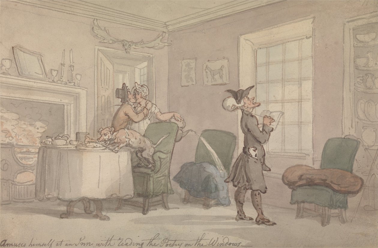El Dr. Syntax imita el ingenio de la ventana de Thomas Rowlandson
