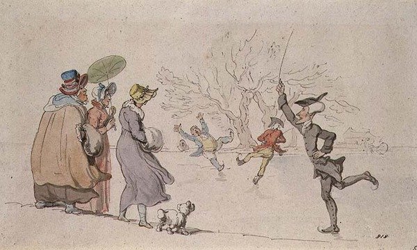 Dr. Syntax patinando de Thomas Rowlandson