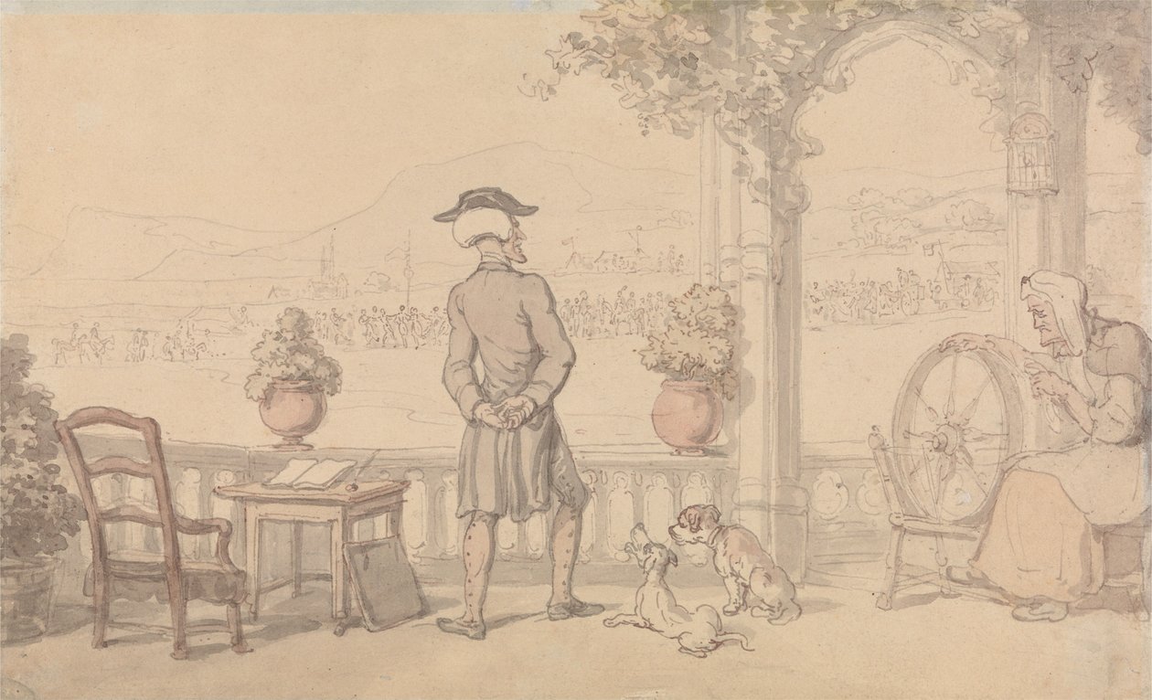 El Dr. Syntax reflexiona en voz alta de Thomas Rowlandson