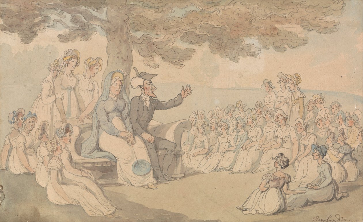 El Dr. Syntax visita un internado para señoritas de Thomas Rowlandson