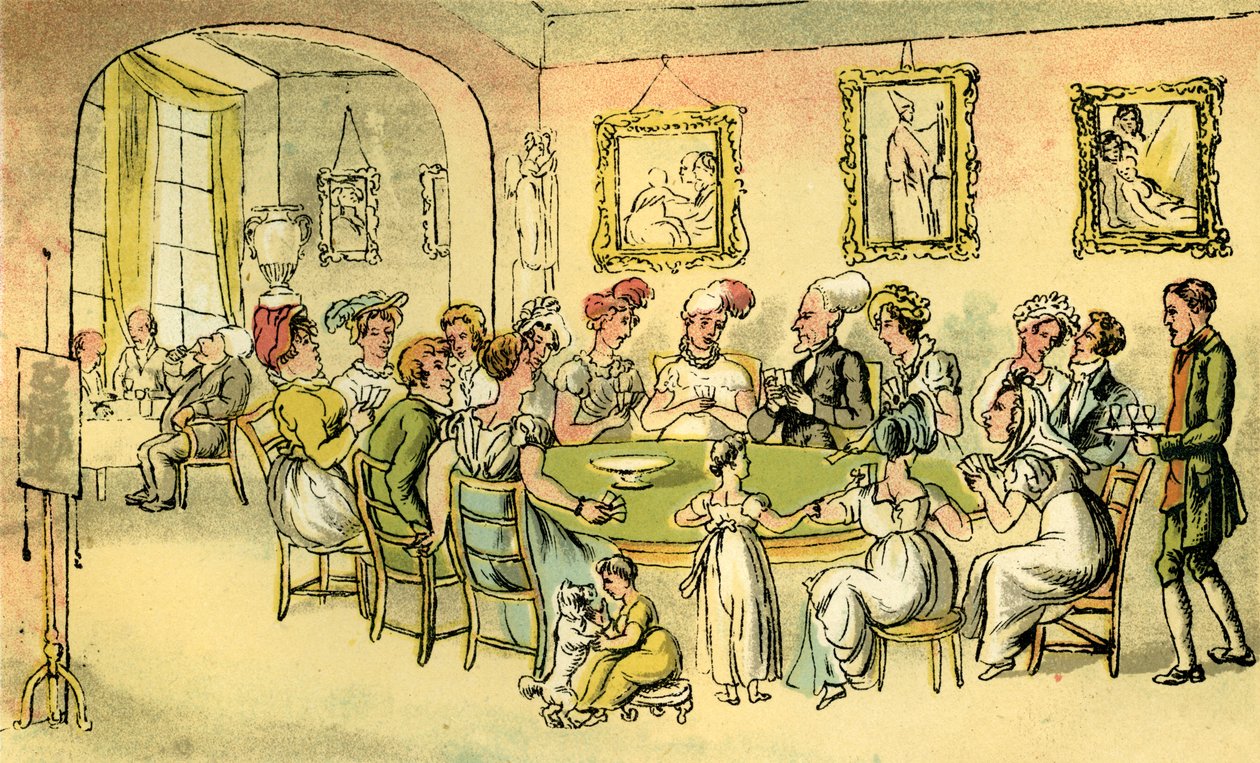 El Dr. Syntax en una fiesta de cartas de Thomas Rowlandson
