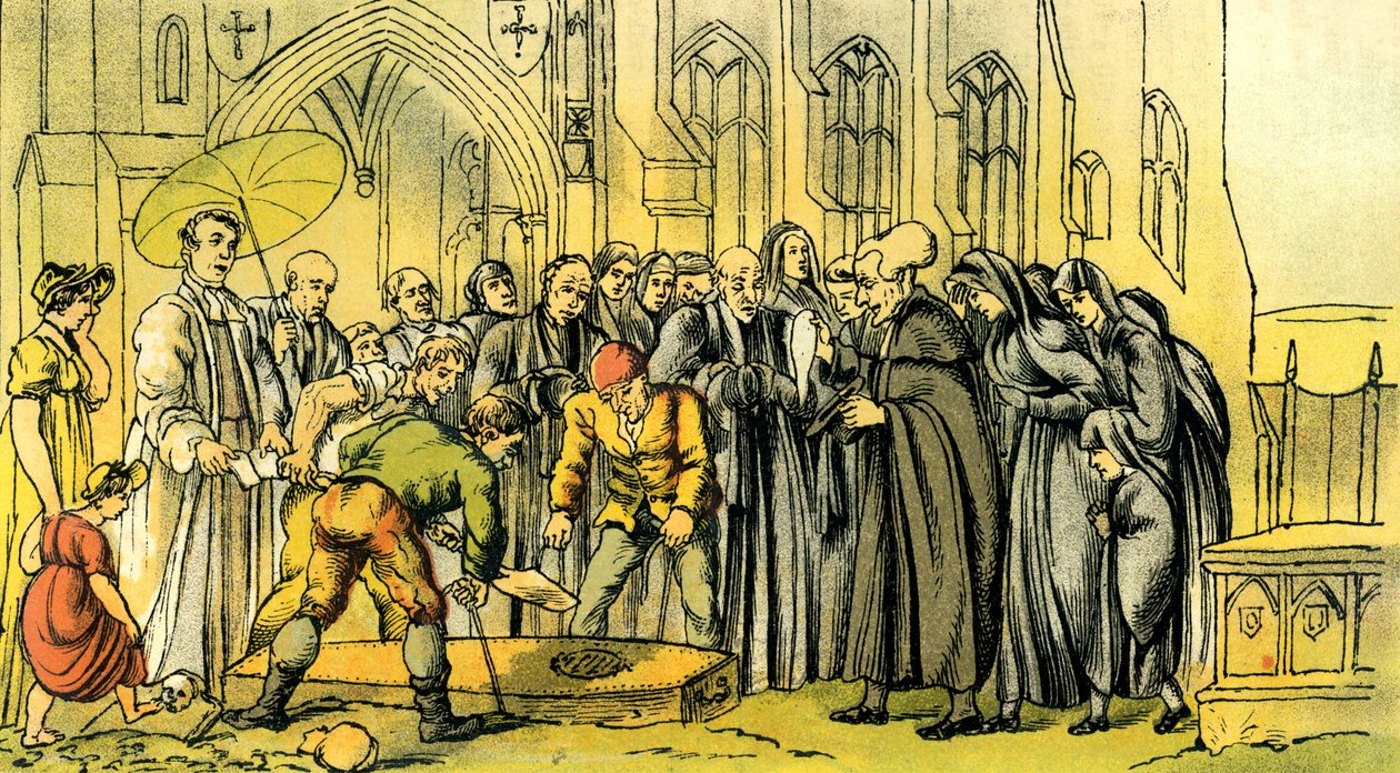 El Dr. Syntax en el funeral de su esposa de Thomas Rowlandson