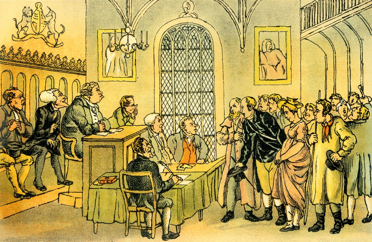 Dr. Syntax en un tribunal de justicia de Thomas Rowlandson