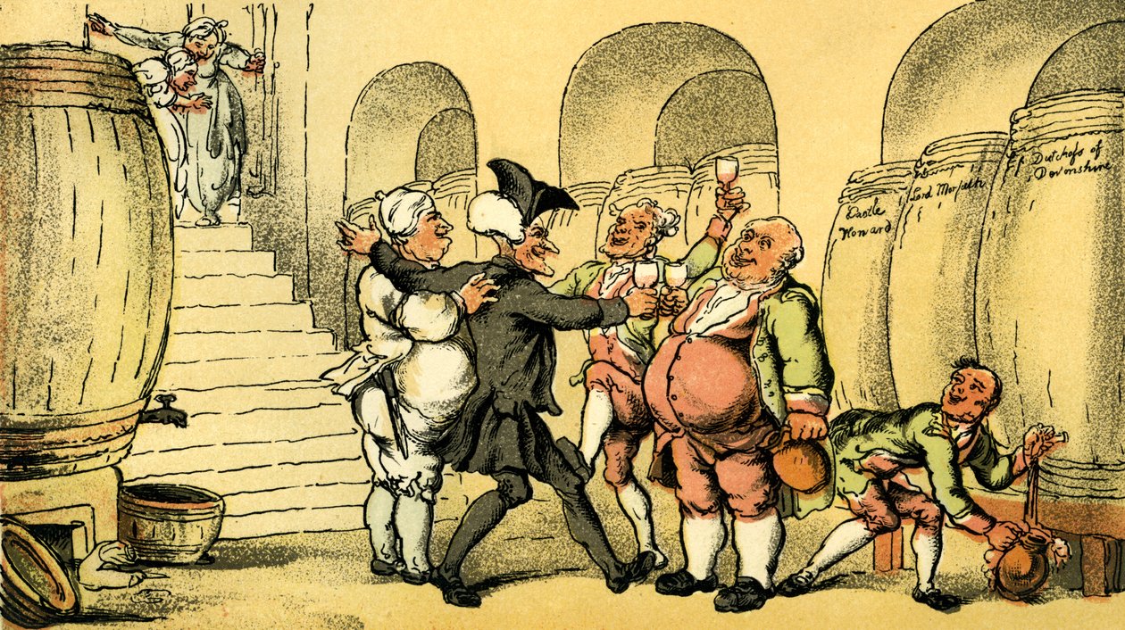 El Dr. Syntax liberado de la bodega de Thomas Rowlandson