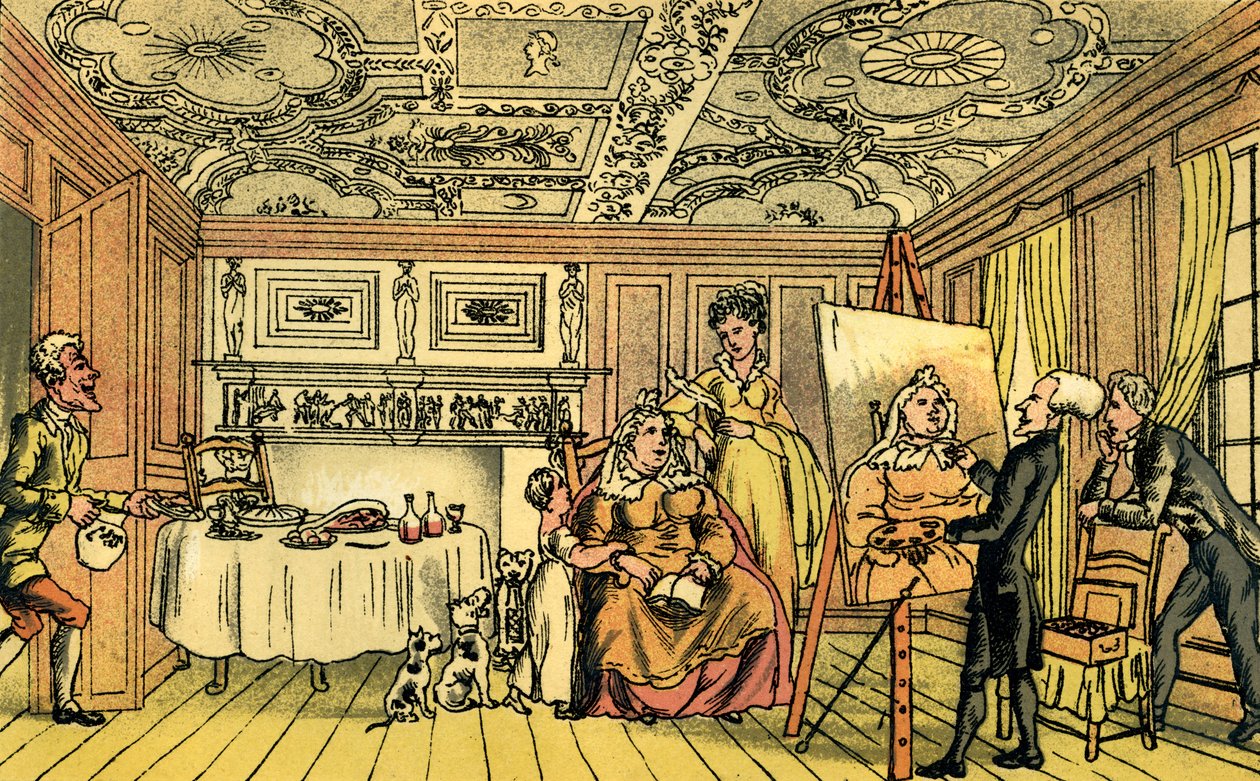 Dr. Syntax pintando un retrato de Thomas Rowlandson