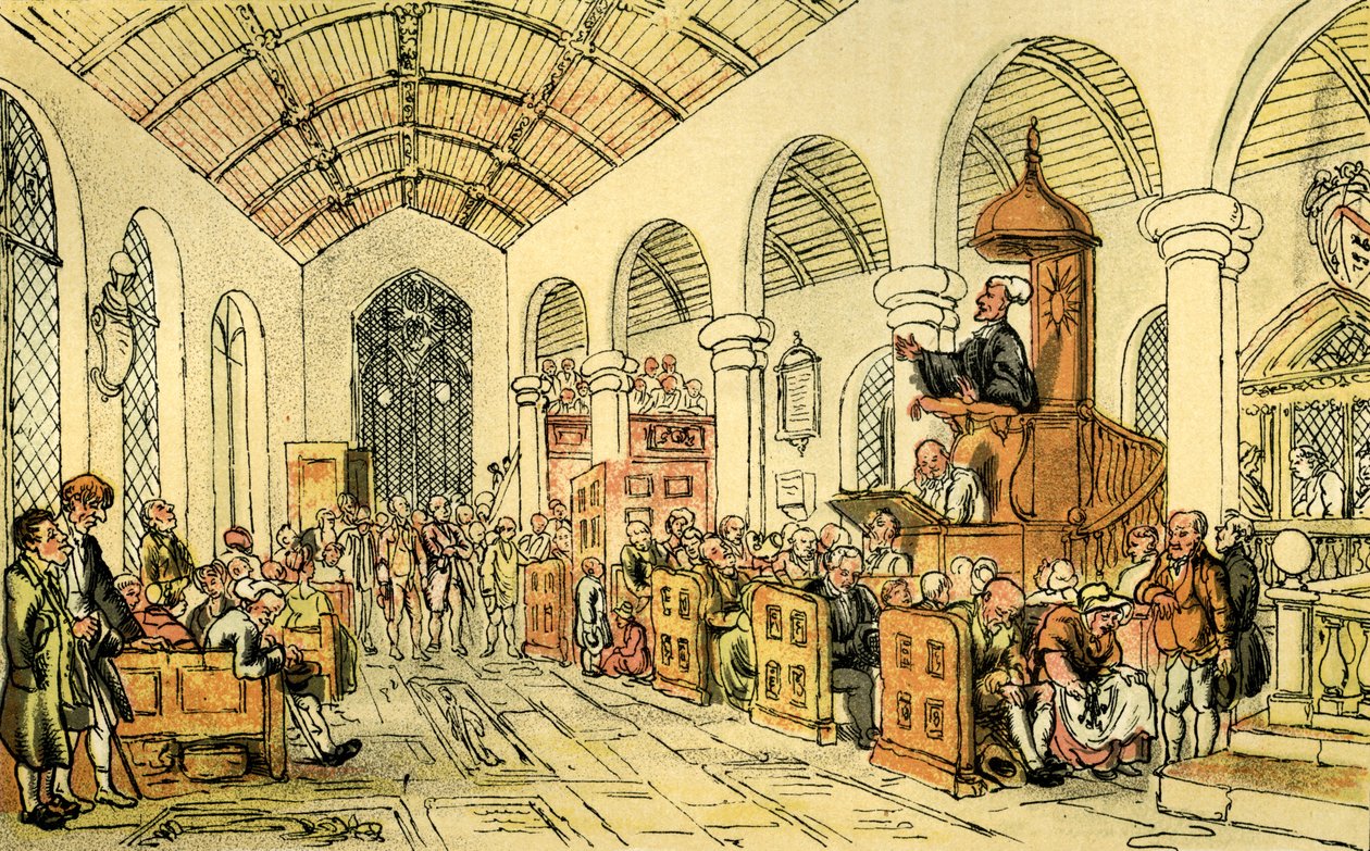 El Dr. Syntax predicando de Thomas Rowlandson