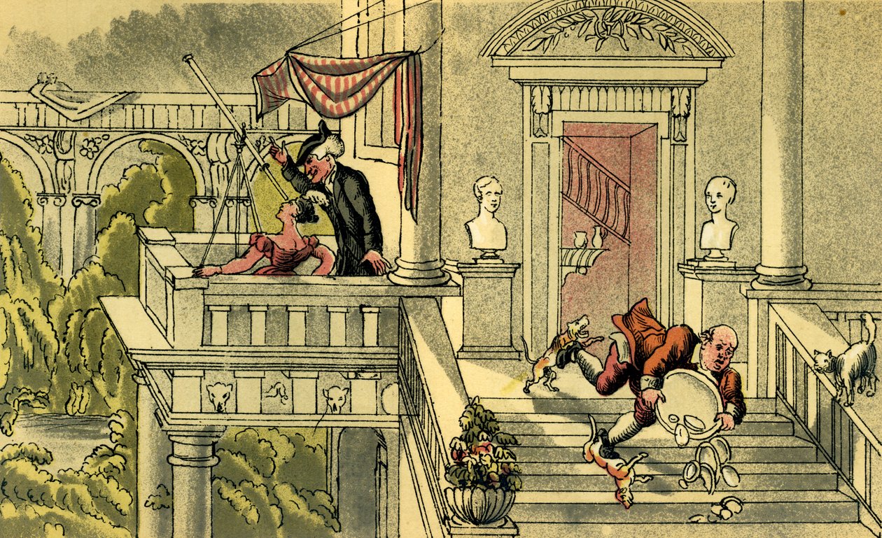 Dr. Syntax observando las estrellas de Thomas Rowlandson
