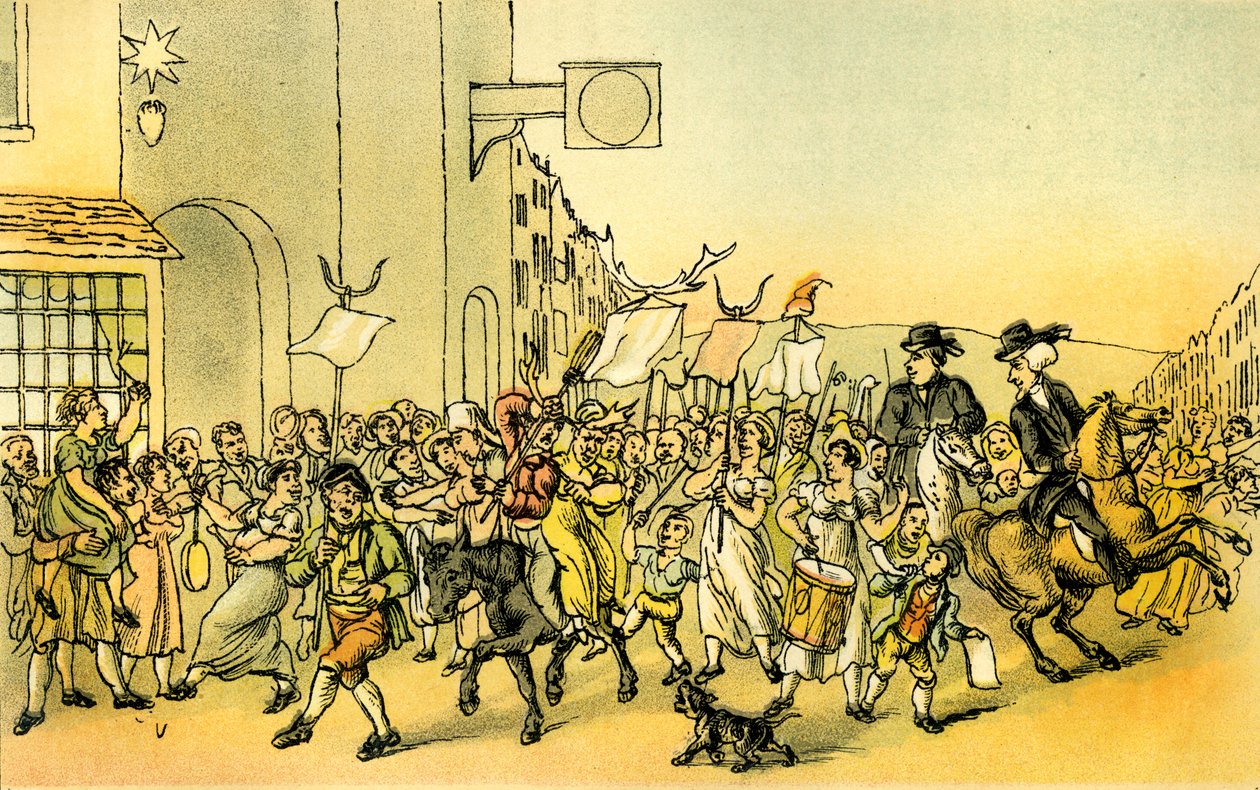 El Dr. Syntax con los jinetes de Skimmington de Thomas Rowlandson