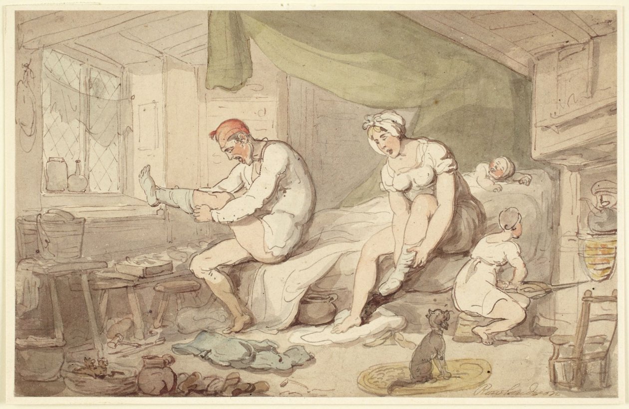 Escena del cambio de ropa de Thomas Rowlandson