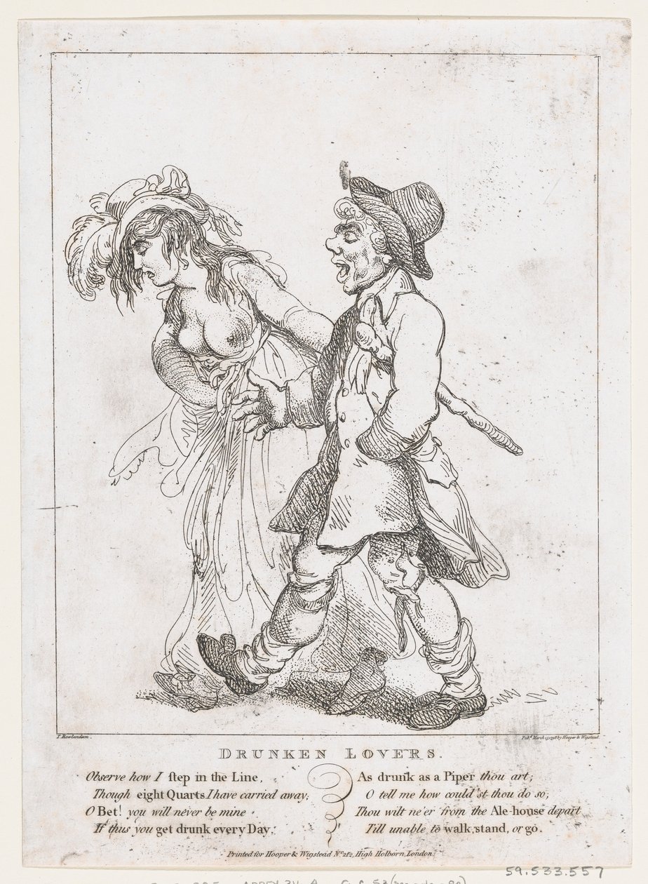 Amantes ebrios de Thomas Rowlandson