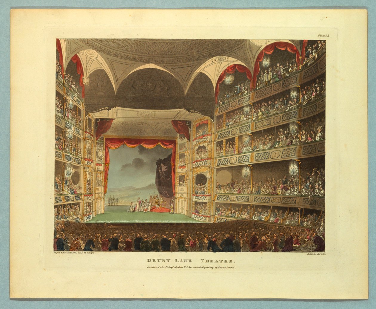 Teatro Drury Lane del Repositorio de Ackermann de Thomas Rowlandson