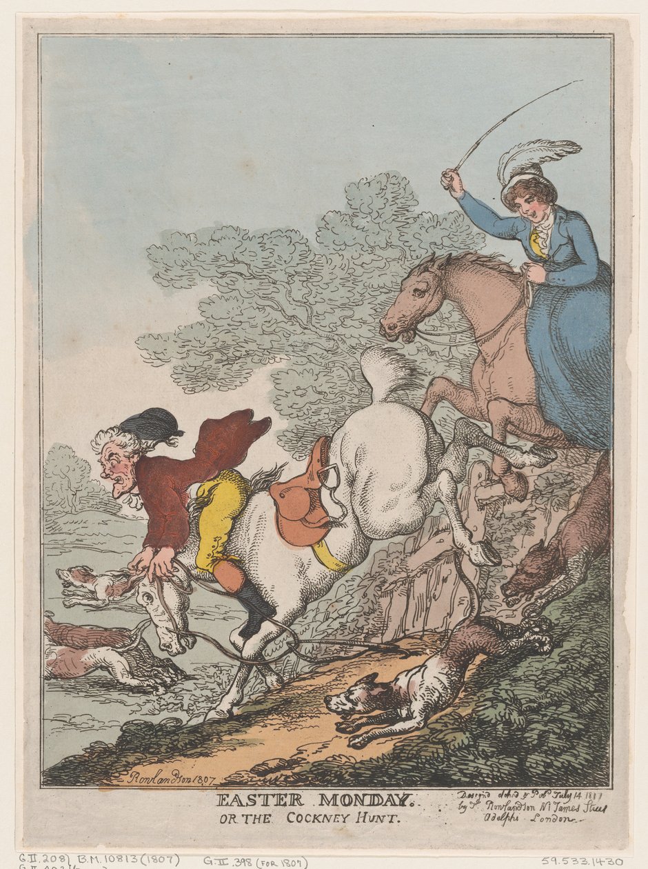Lunes de Pascua, o La caza de Cockney de Thomas Rowlandson