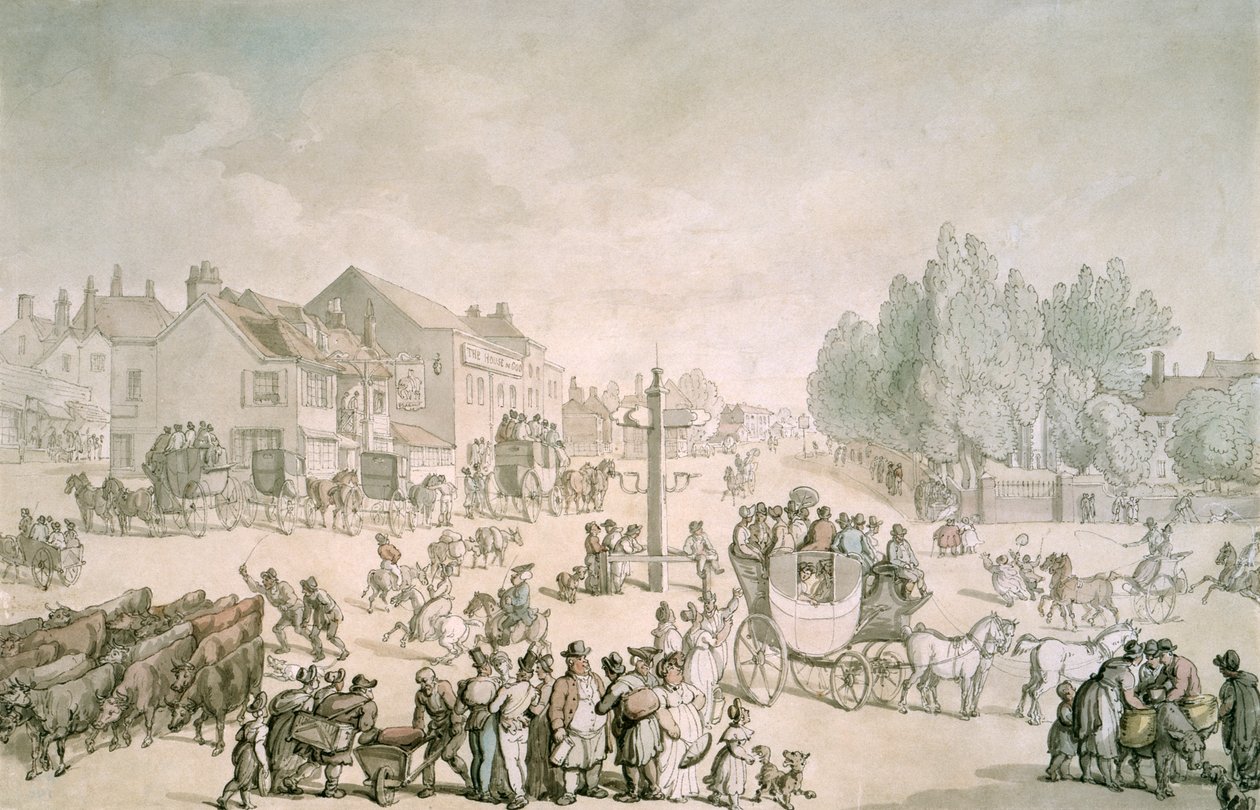 Elephant and Castle, Southwark, Londres de Thomas Rowlandson