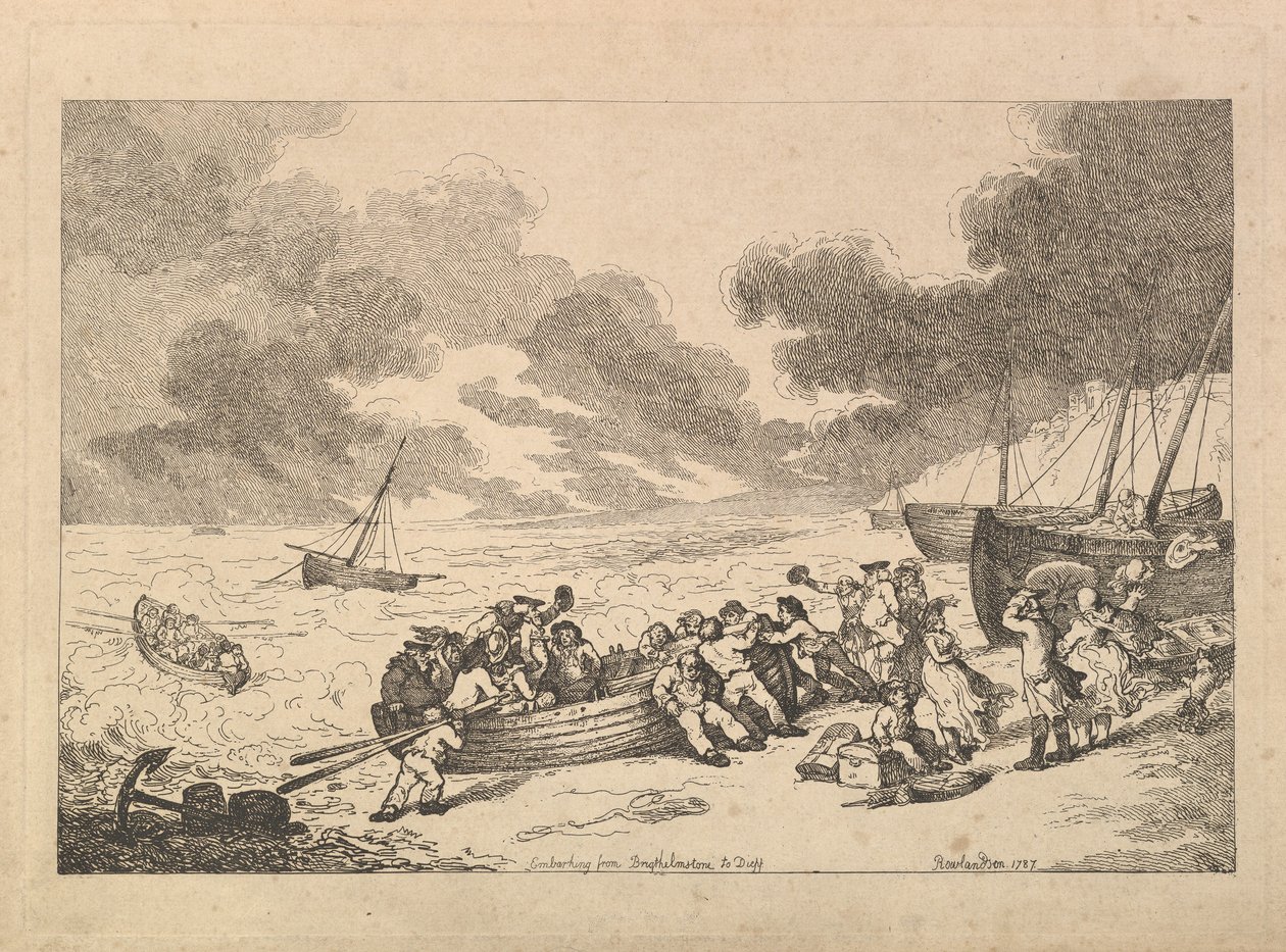 Embarque desde Brighthelmstone hacia Diepp[e] (de «Imitaciones de dibujos modernos») de Thomas Rowlandson