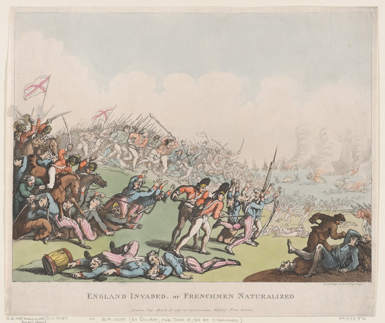 Inglaterra invadida, o franceses naturalizados, 16 de marzo de 1798 de Thomas Rowlandson