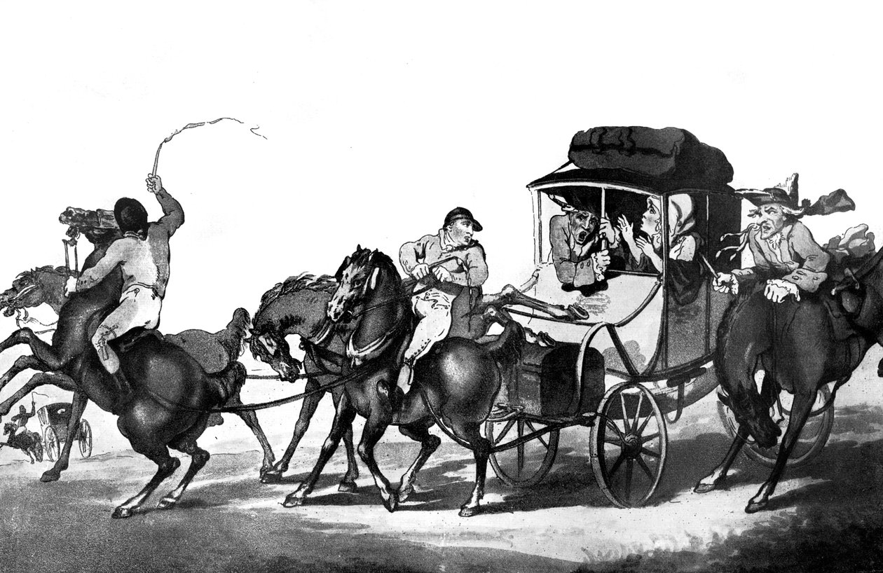 Viaje inglés, o la primera etapa desde Dover, 1785 de Thomas Rowlandson