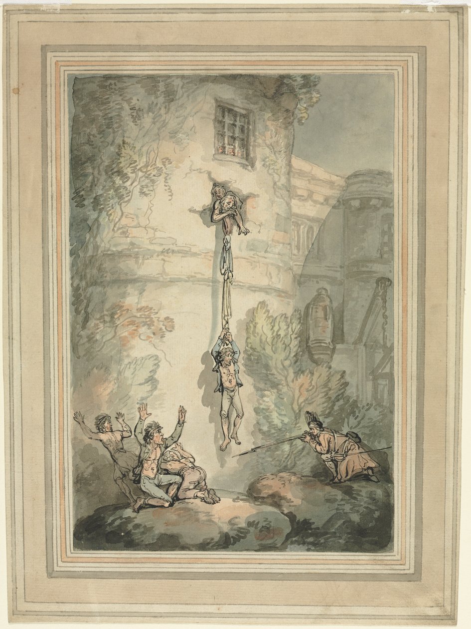 Fuga de prisioneros franceses de Thomas Rowlandson