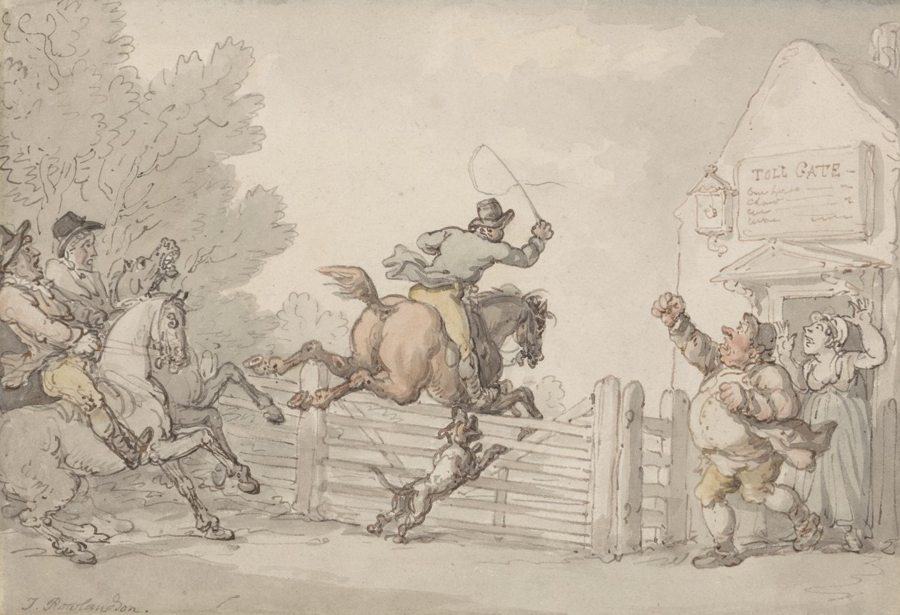 Evitando el peaje, c.1805-10 de Thomas Rowlandson