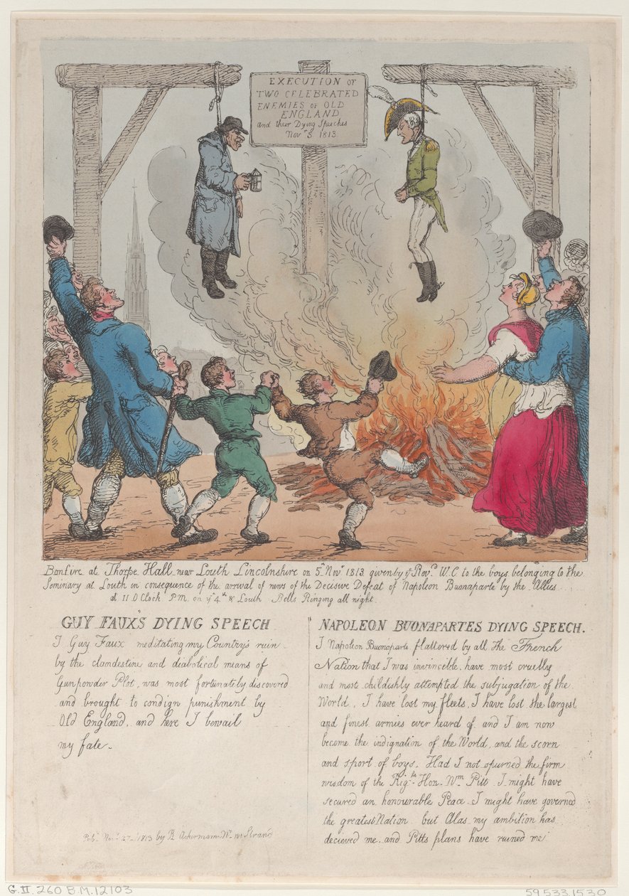 Ejecución de dos enemigos célebres de la vieja Inglaterra de Thomas Rowlandson