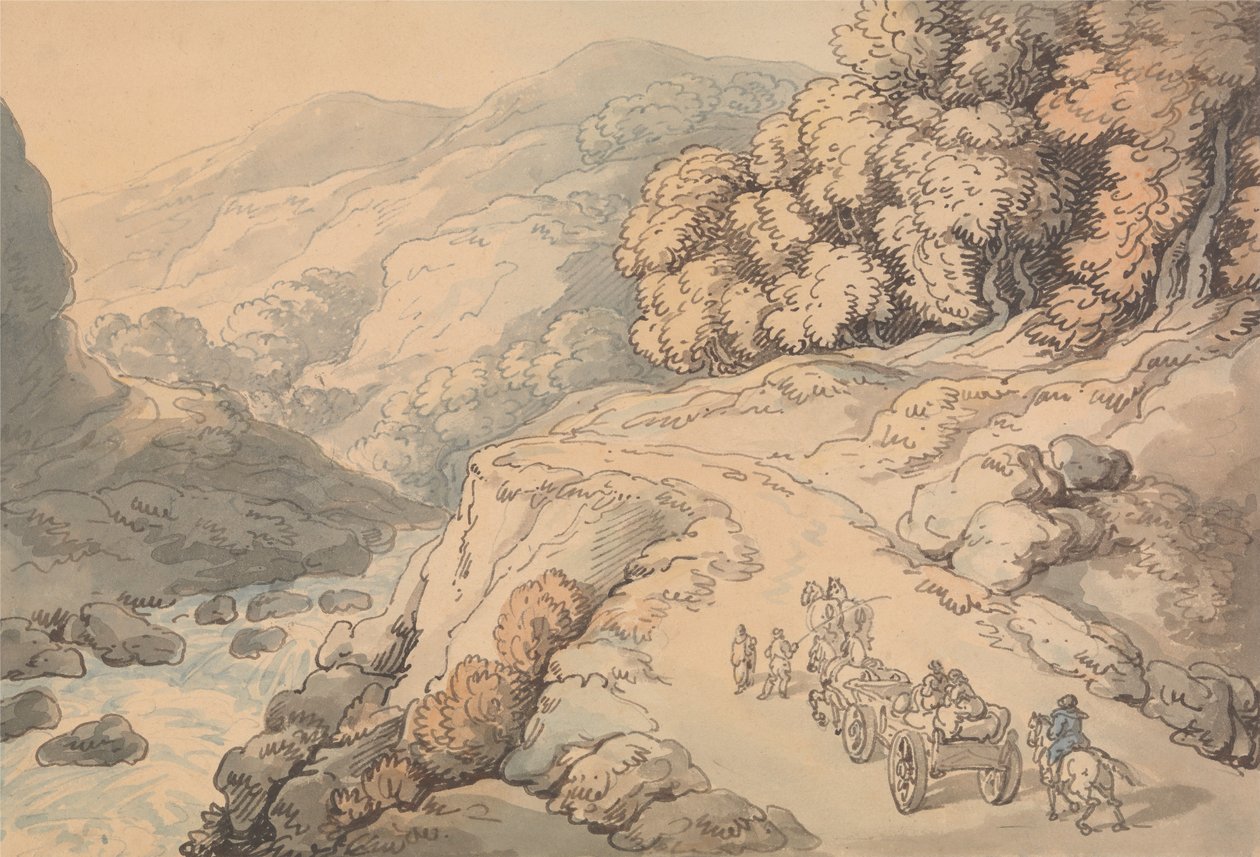 Cascadas del río Conwy, Gales del Norte de Thomas Rowlandson