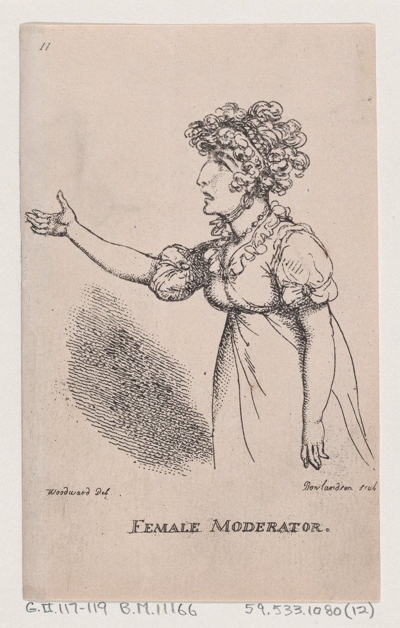 Moderadora femenina, 1808 de Thomas Rowlandson