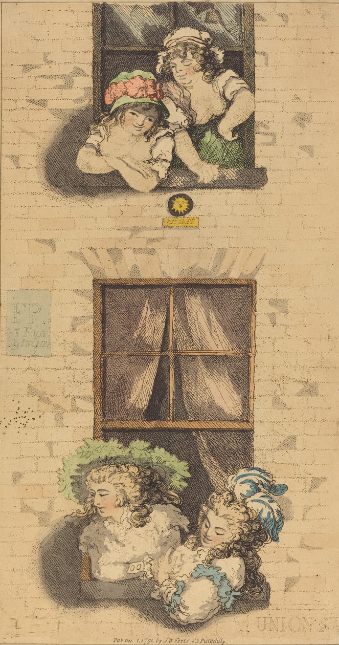 Primer y segundo piso, publicado en 1791 de Thomas Rowlandson