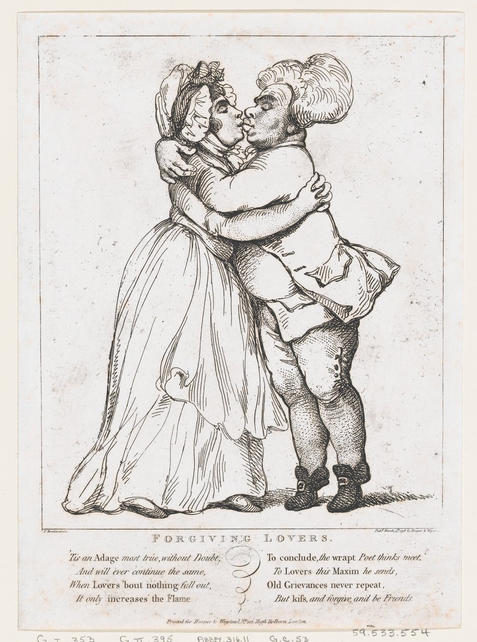 Amantes perdonándose, 15 de marzo de 1798 de Thomas Rowlandson