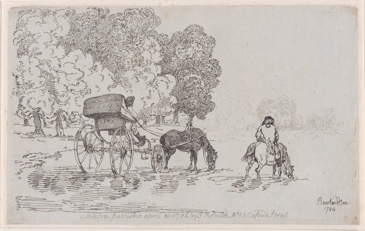 Tumbona de cuatro ruedas de Thomas Rowlandson