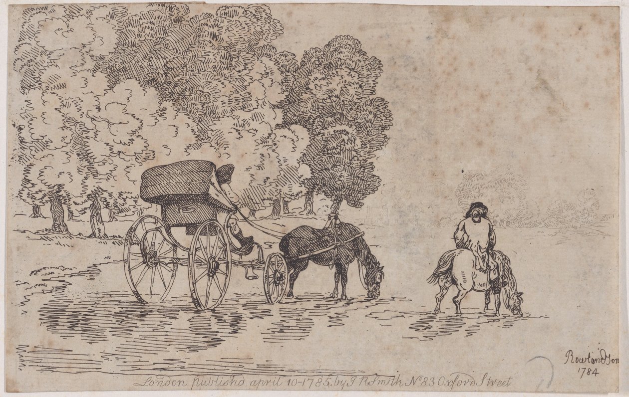 Carruaje de Cuatro Ruedas, abril 10, 1785 de Thomas Rowlandson