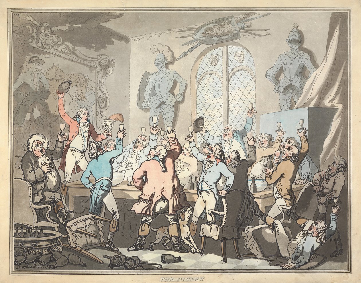 La caza del zorro [serie de seis]:  6.  La cena de Thomas Rowlandson