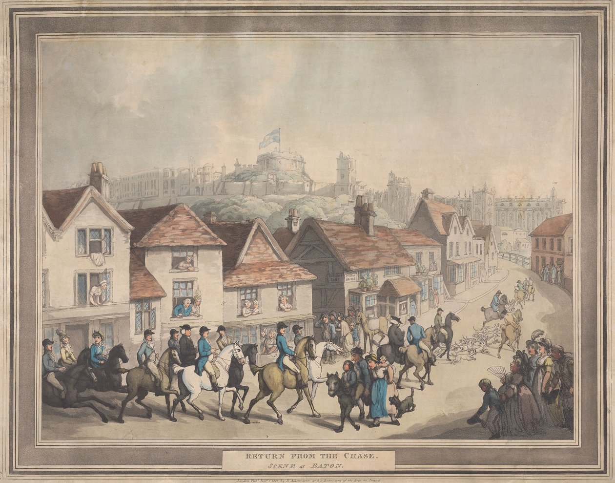 La caza del zorro [serie de cuatro]: 4. Regreso de la caza. / Escena en Eaton de Thomas Rowlandson