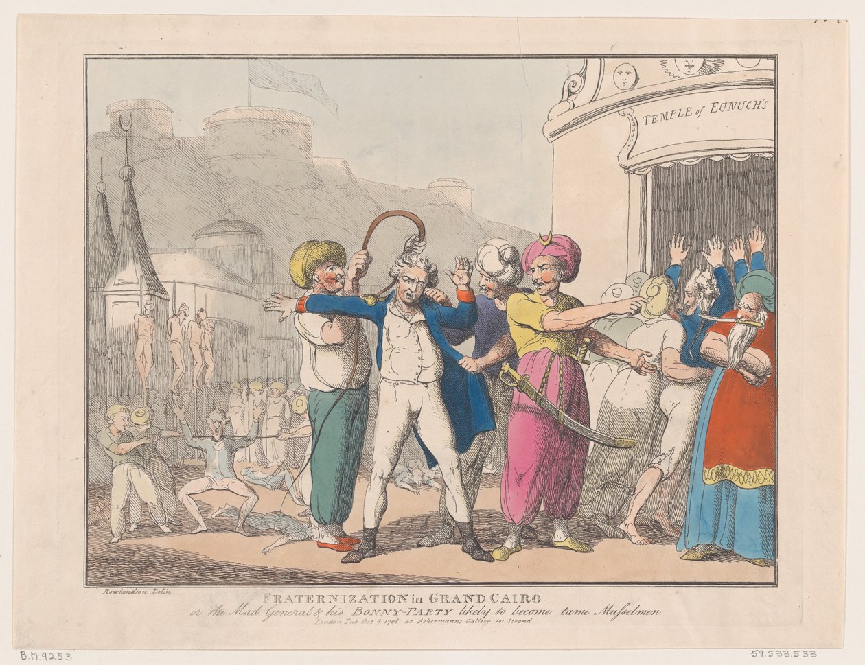 Fraternización en El Cairo, o El general loco y su alegre fiesta de Thomas Rowlandson